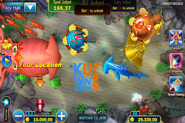Giao diện game bắn cá TP bắn cá lô tô tại KUWIN