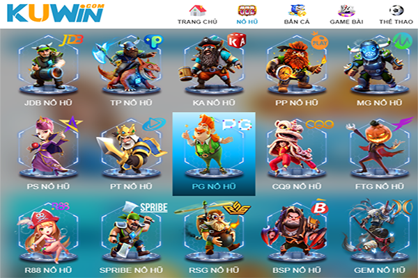 Giao diện game nổ hũ PG